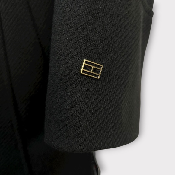 Tommy Hilfiger Hooded Toggle Walker Coat Wool Blend Black SMALL Classic Academia - Picture 4 of 14